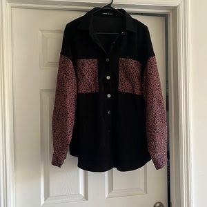 Black Patterned Button Down